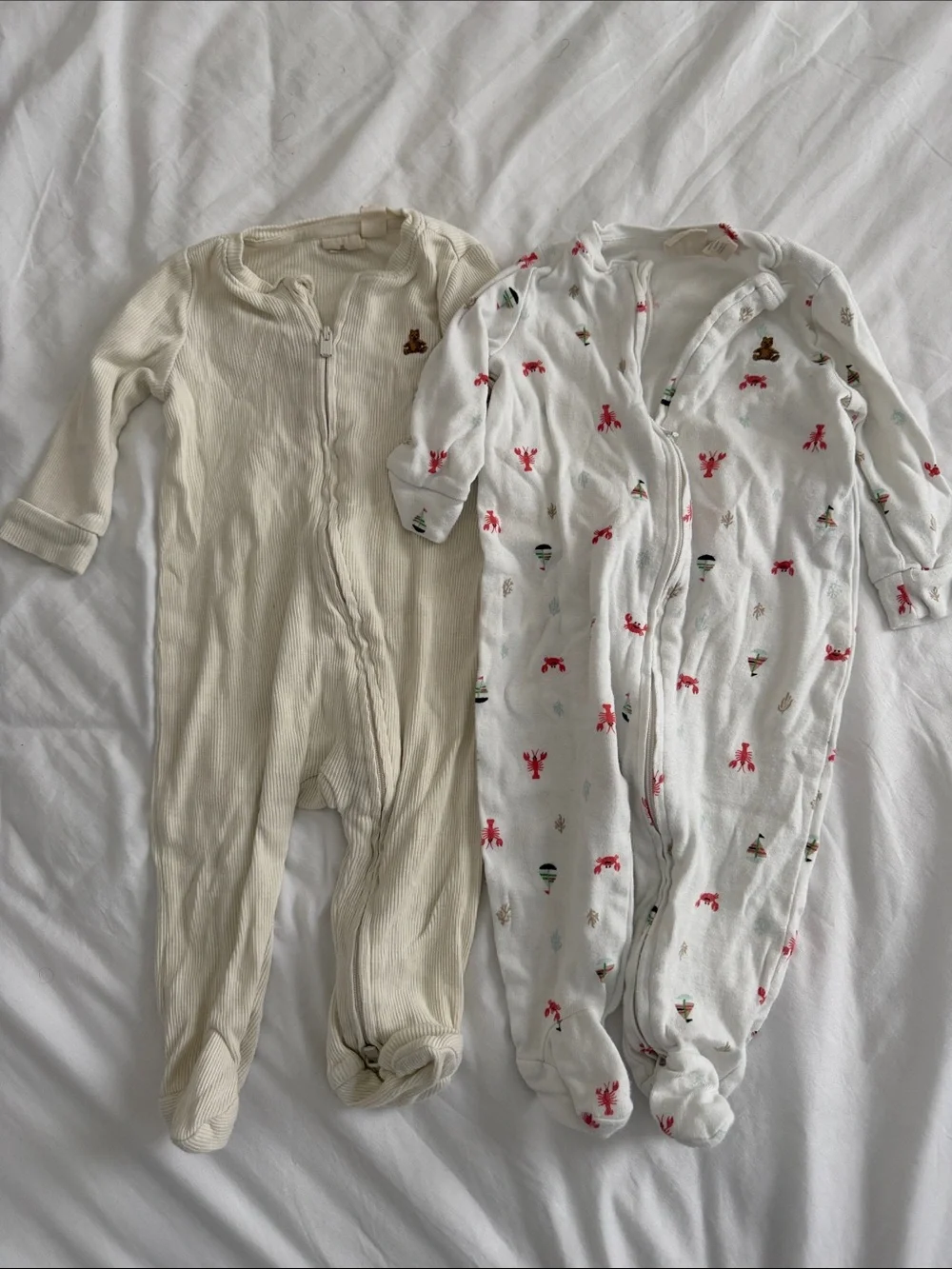 GAP cream, ocean theme Baby Footed One-Piece Sleepers - 2 Pack 3-6 months